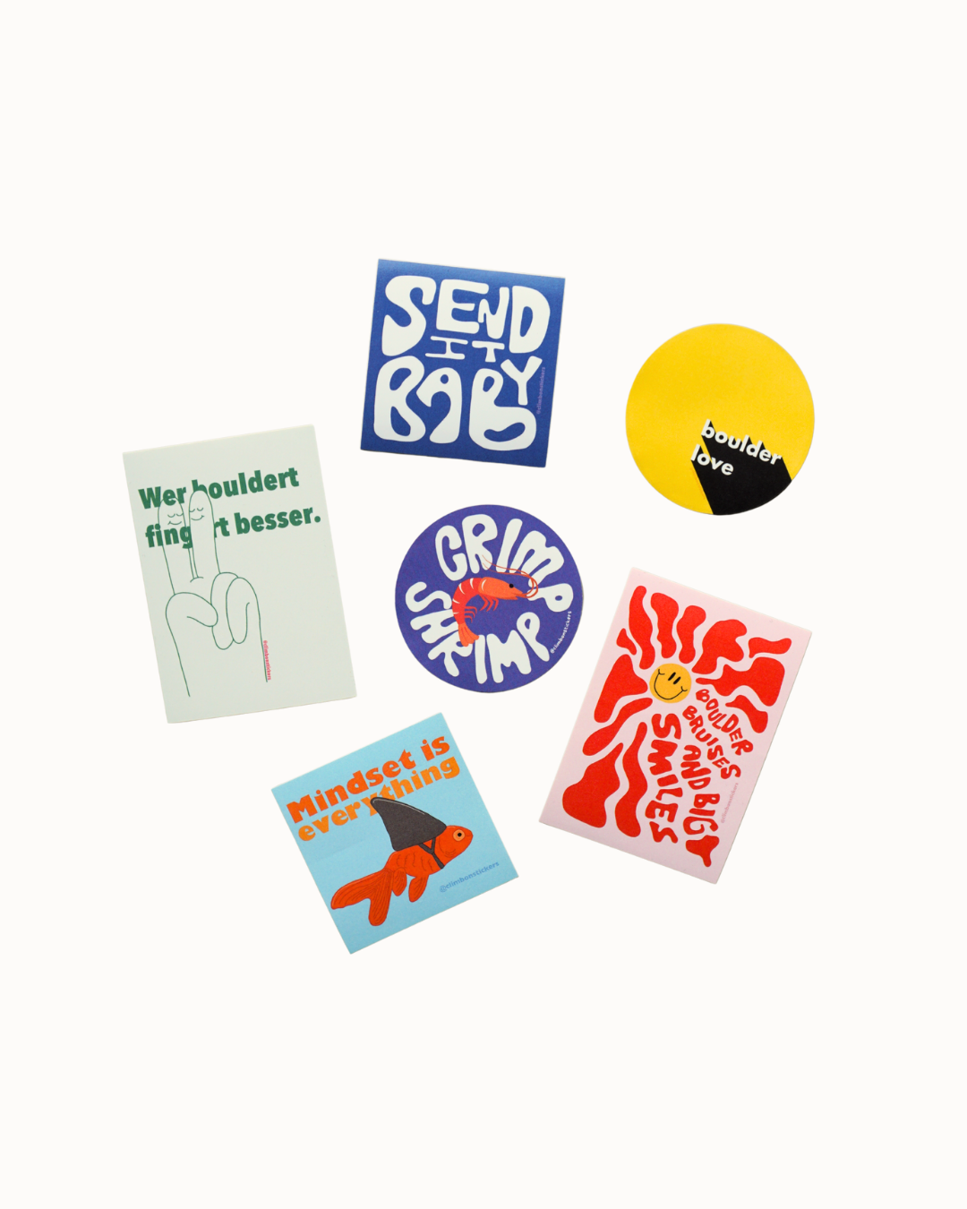 ClimbOn Boulder Sticker auf Trinkflasche – wetterfeste Outdoor-Aufkleber mit UV-Schutz für Kletterfans und Boulderer