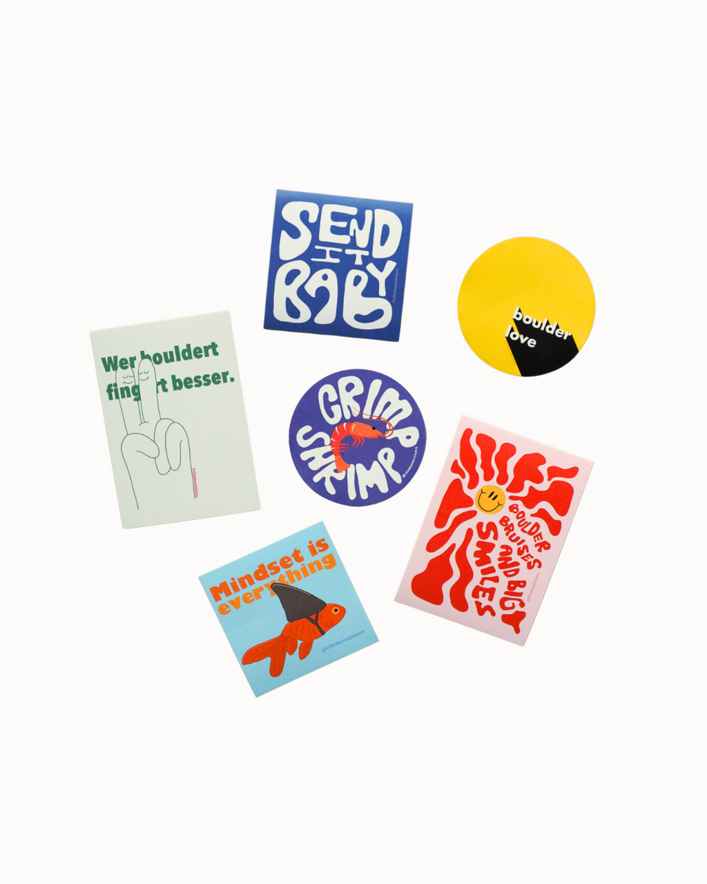 ClimbOn Boulder Sticker auf Trinkflasche – wetterfeste Outdoor-Aufkleber mit UV-Schutz für Kletterfans und Boulderer